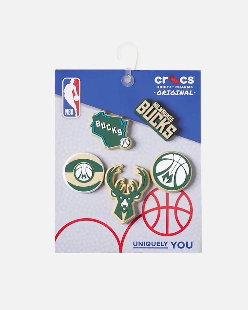 Crocs X Nba Milwaukee Bucks 5 Pack Jibbitz Charms Multi 1