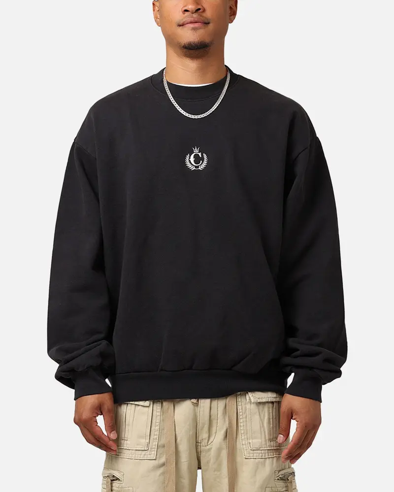 Culture Kings Ck Embroidered Crewneck Off Black 1