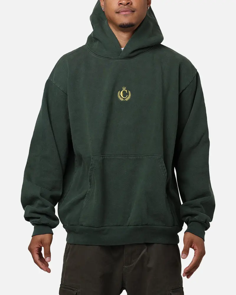 Culture Kings Ck Embroidered Hoodie Green 1