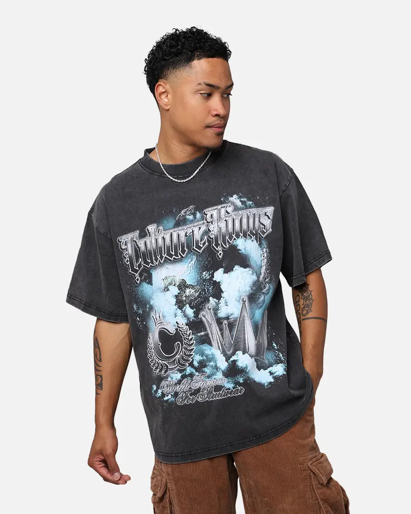 Culture Kings Crown T-Shirt Washed Black 1