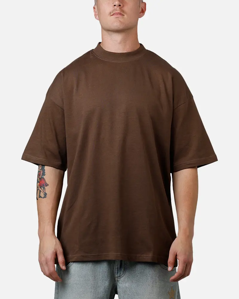 Culture Kings Everyday Mock Neck T-Shirt Brown 1