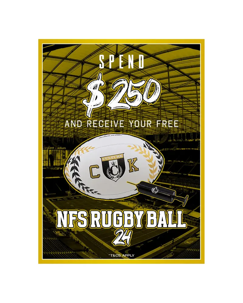 Culture Kings Nfs Rugby Ball 24 White/Black/Gold 1