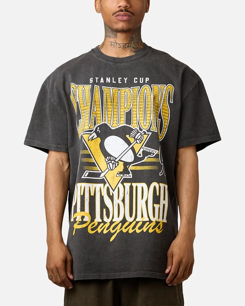 Culture Kings Pittsburgh Penguins 1991 Champ Heavyweight T-Shirt Black Wash 1