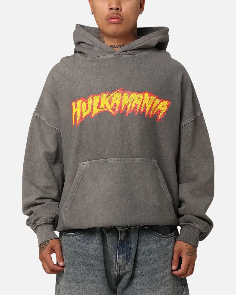 Culture Kings X Wwe Hulk Hogan Hulkamania Premium Hoodie Washed Charcoal 1