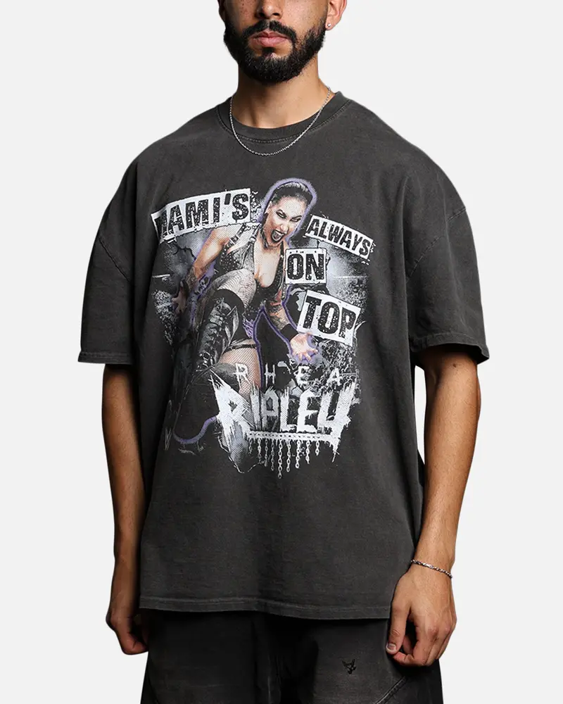 Culture Kings X Wwe Rhea Ripley Vintage T-Shirt Black Wash 1