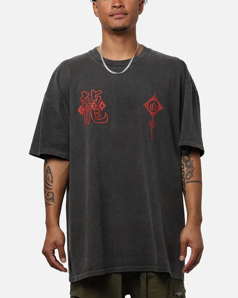 Culture Kings Year Of The Dragon T-Shirt Black Wash 1