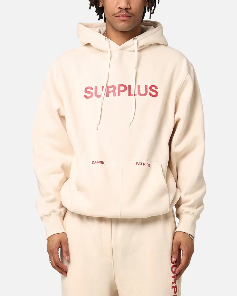 Daniel Patrick Surplus Logo Hoodie Cream/Maroon 1