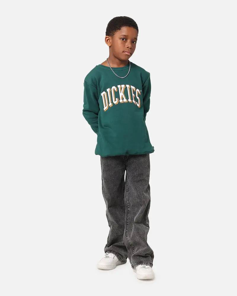 Dickies Kid's Longview Crewneck Spruce Green 1