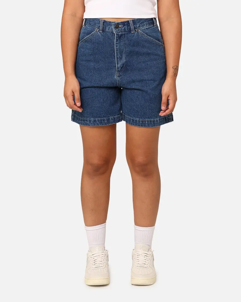 Dickies Women's 1997 A Line Denim Carpenter Shorts Stone Washed Indigo 1