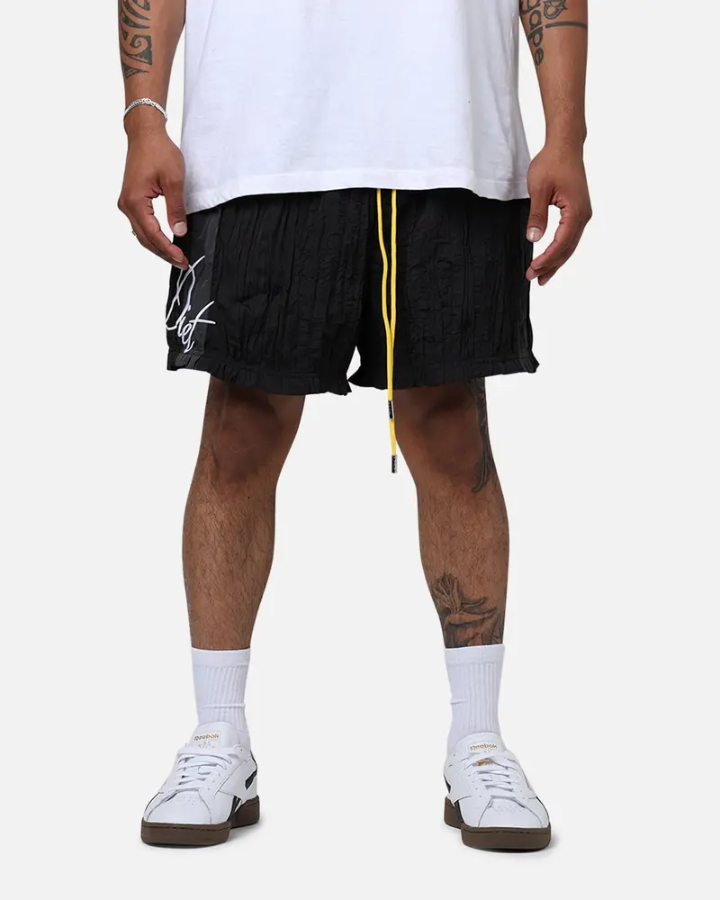 Diet Starts Monday Crinkled Nylon Shorts Black/Grey 1