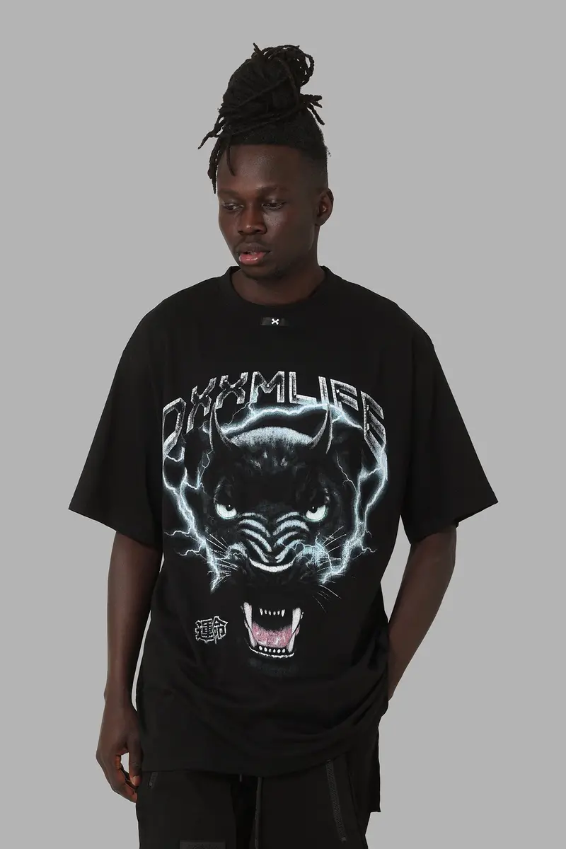 Dxxmlife Panther Baggy T-Shirt Black 1