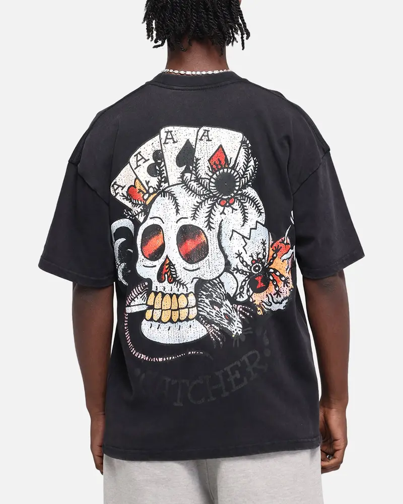 Ed Hardy Catcher T-Shirt Black Acidwash 1