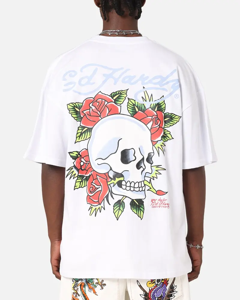 Ed Hardy Death & Bloom T-Shirt White 1