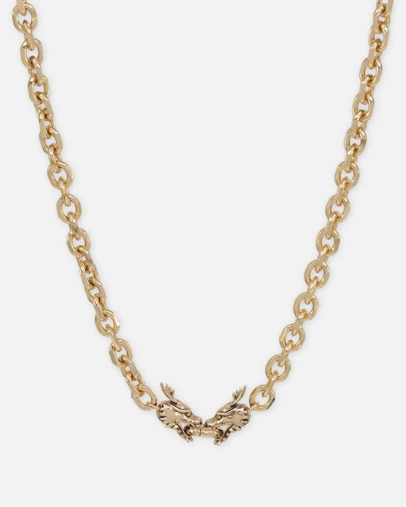 Ed Hardy Dragon Choker Chain Necklace Gold 1