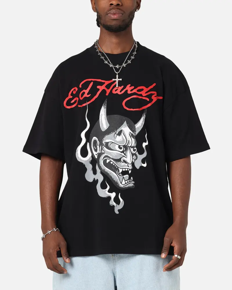 Ed Hardy Flash Demon T-Shirt Black 1