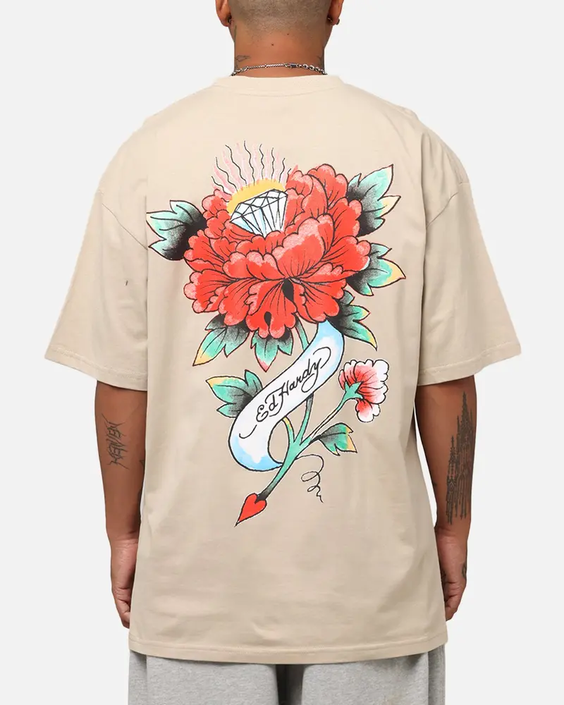 Ed Hardy Flourish Script T-Shirt Stone 1