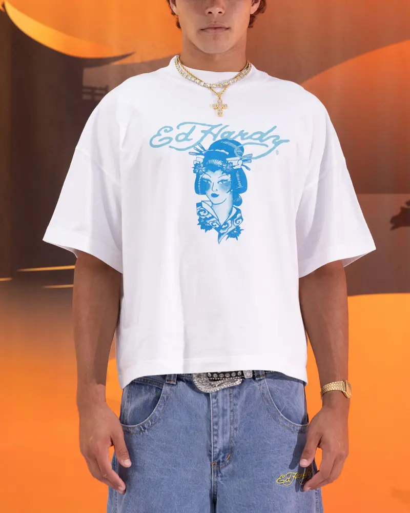 Ed Hardy Geisha T-Shirt Off White 1