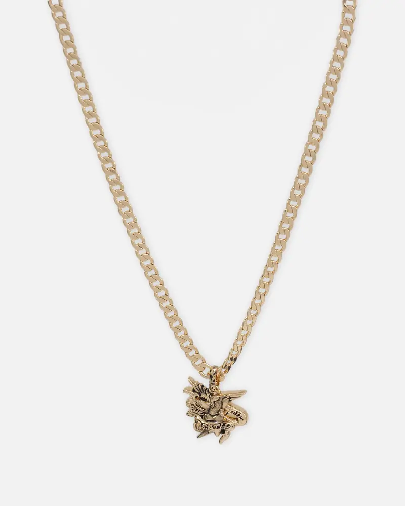 Ed Hardy Heart & Dagger Necklace Gold 1