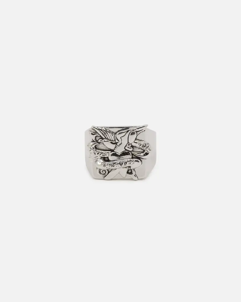 Ed Hardy Heart & Dagger Ring Silver 1
