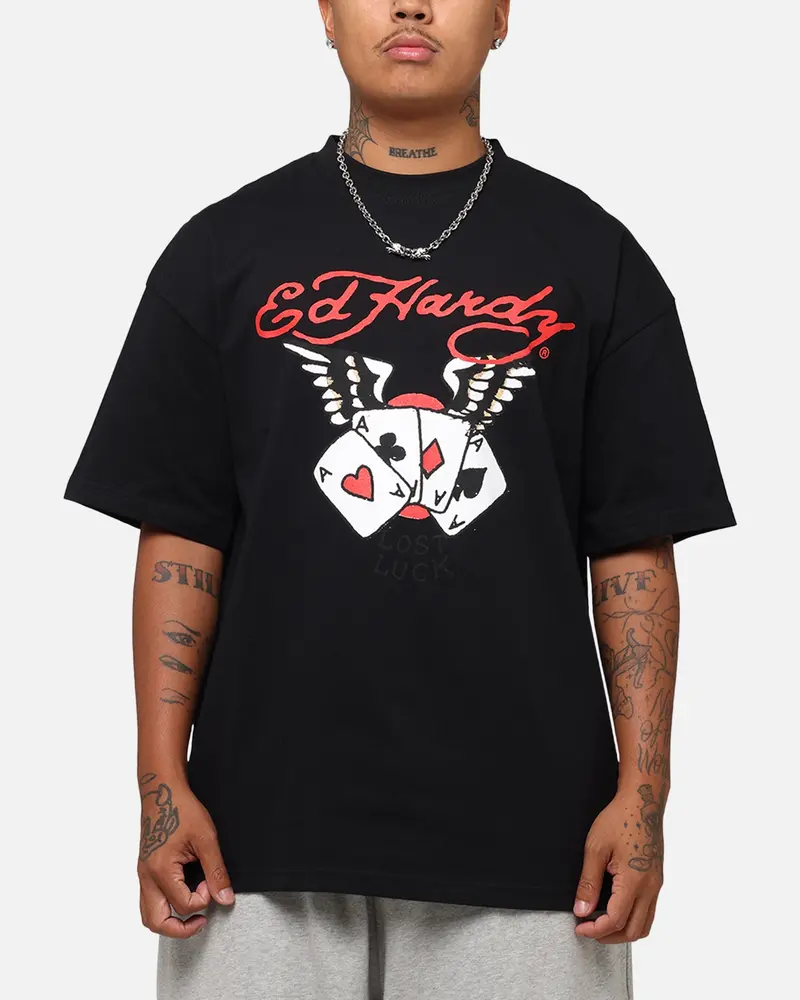 Ed Hardy Lost Luck T-Shirt Black 1