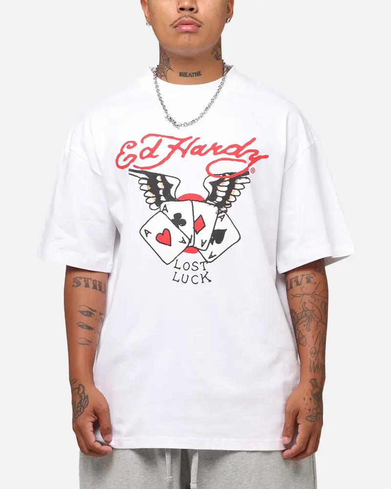 Ed Hardy Lost Luck T-Shirt White 1