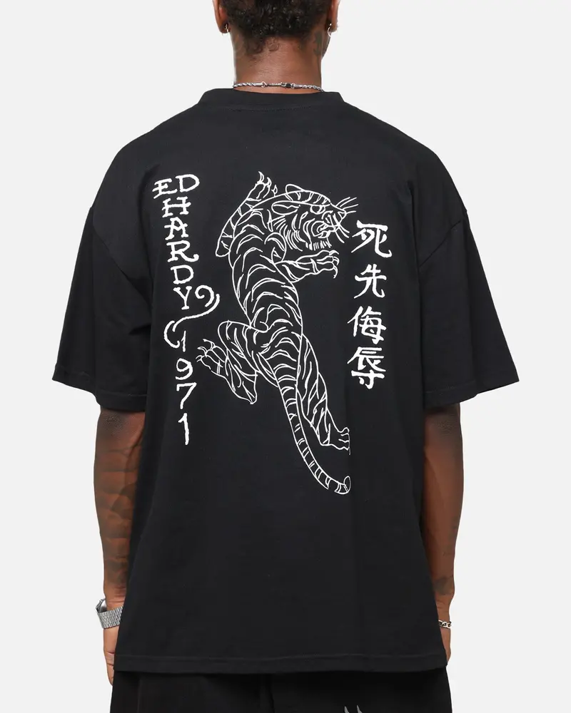 Ed Hardy Tiger Stamp T-Shirt Black 1