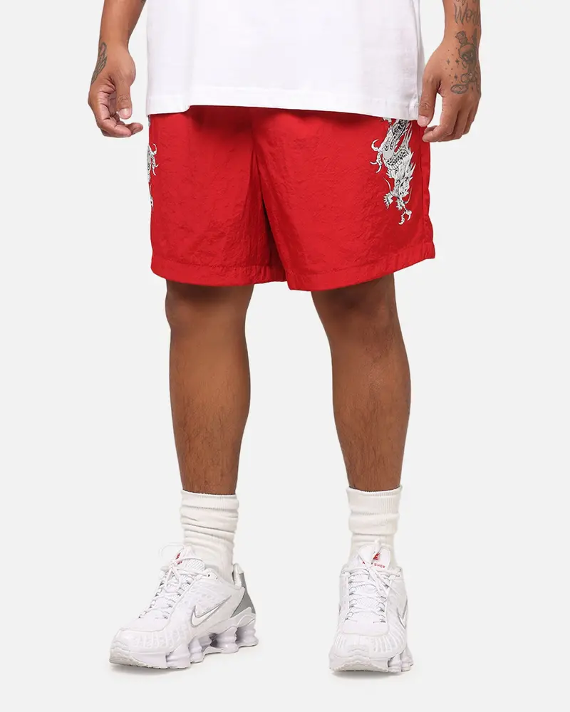 Ed Hardy Tribal Dragon Shorts Red 1