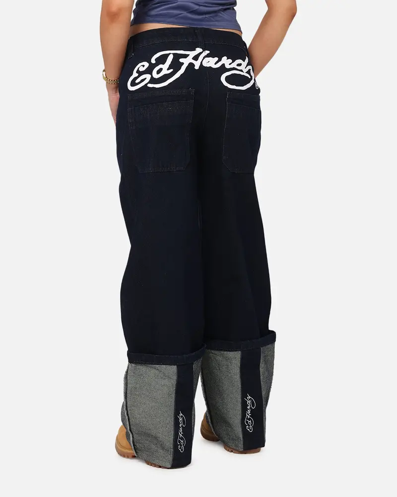 Ed Hardy Women's Cuffed Jeans Indigo 1