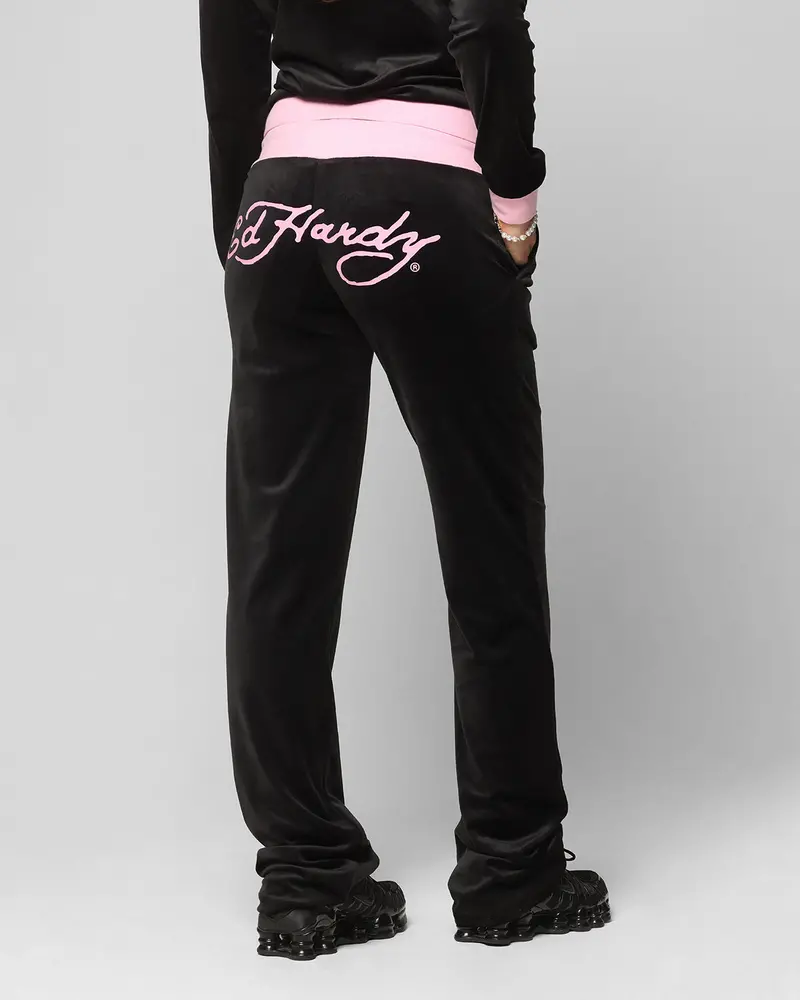 Ed Hardy Women's Ed Hardy Trackpants Black/Pink 1