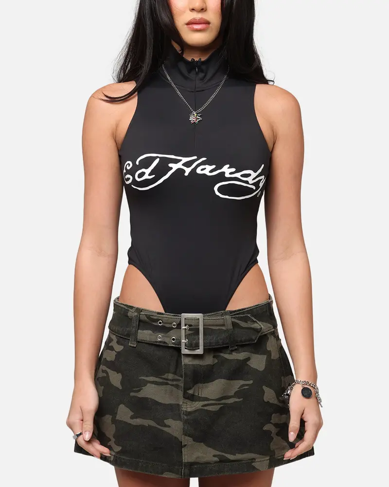 Ed Hardy Women's Logo Bodysuit Black 1