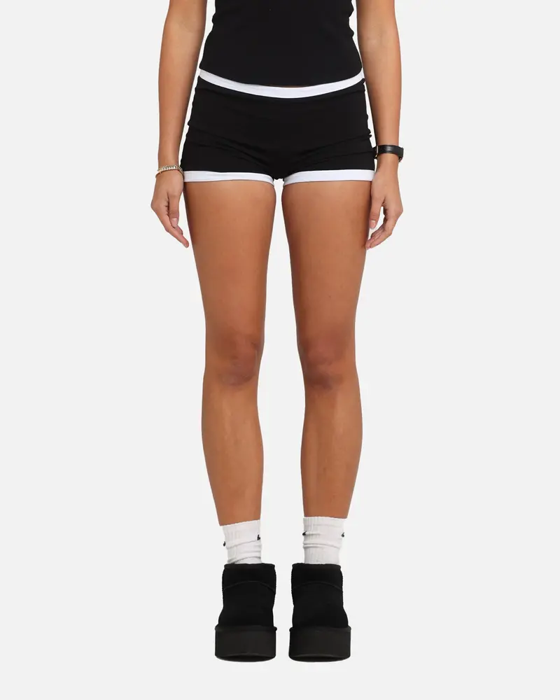 Ed Hardy Women's Logo Mini Shorts Black/White 5