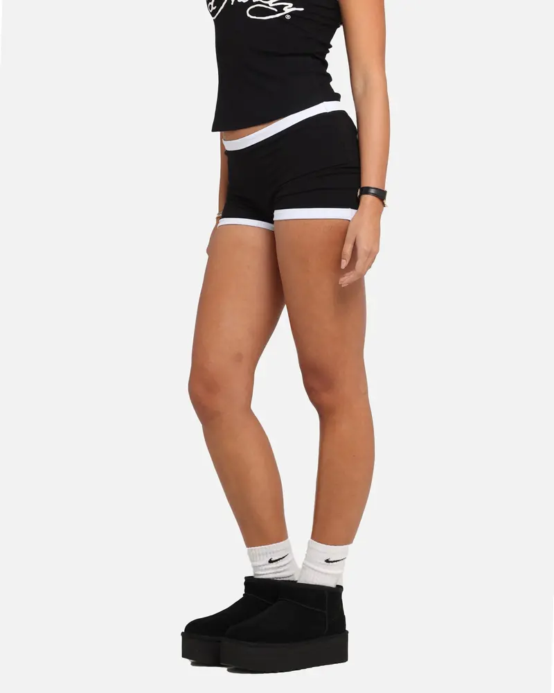 Ed Hardy Women's Logo Mini Shorts Black/White 6
