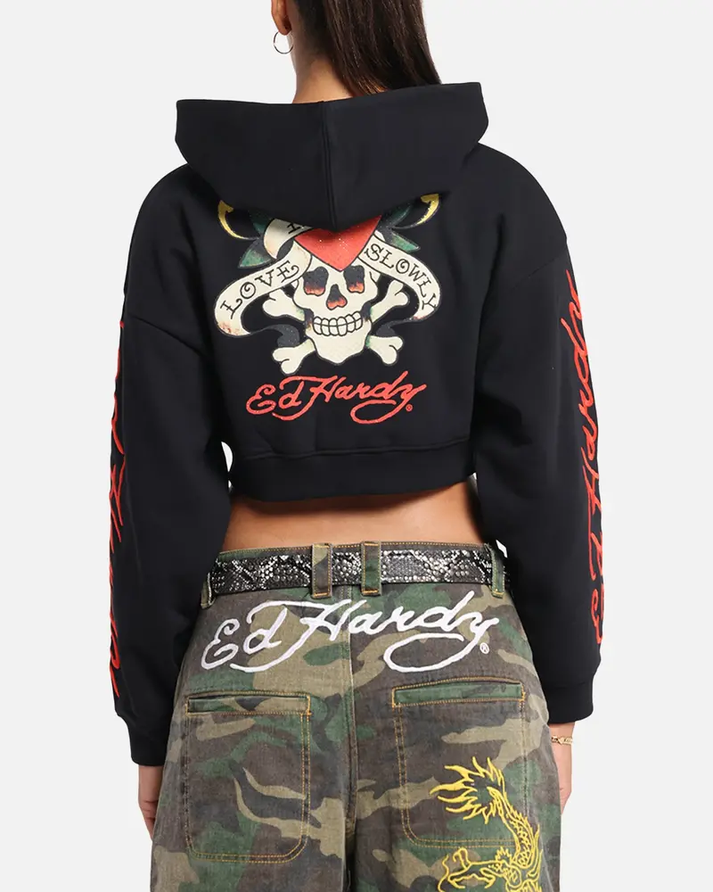 Ed Hardy Women's Love Kills Slowly Hoodie Black 1