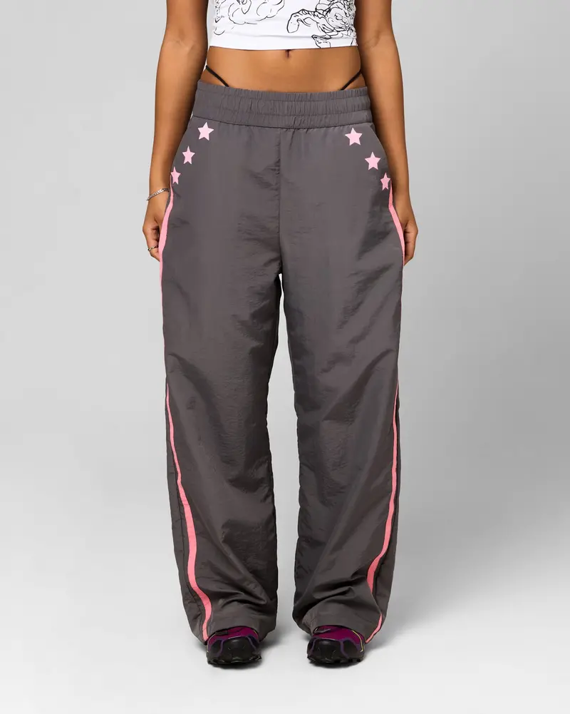 Ed Hardy Women's Nylon Sports Pant Grey/Pink 1