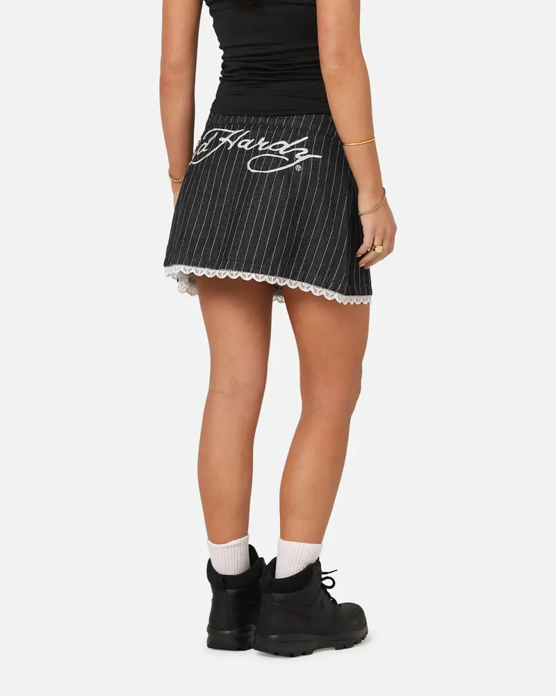 Ed Hardy Women's Pinstripe Mini Skirt Pinstripe 1