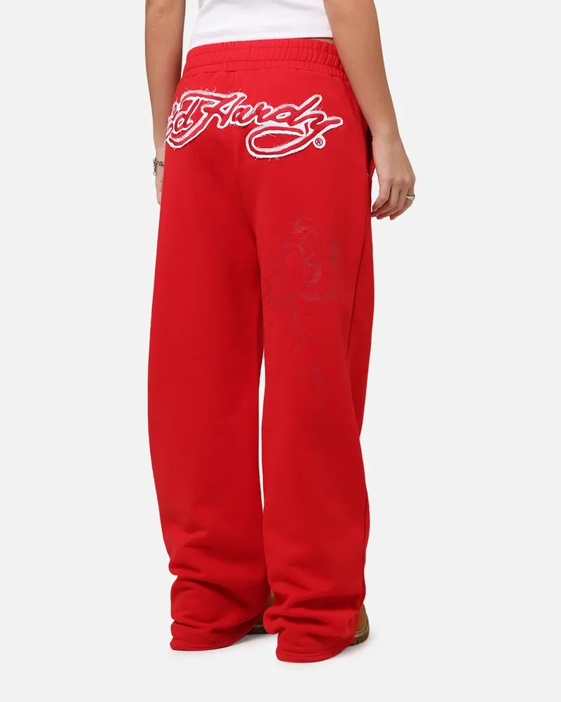 Ed Hardy Women's Rose Trackpants Red 1