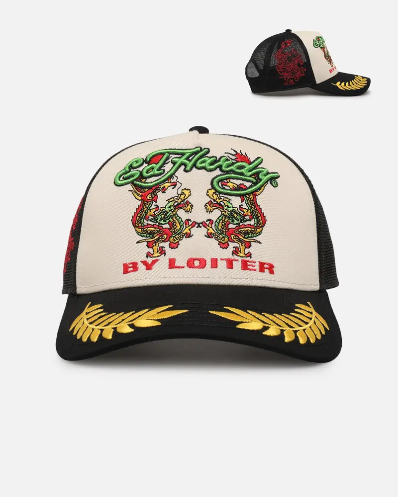 Ed Hardy X Loiter Trucker Snapback Black/White 1