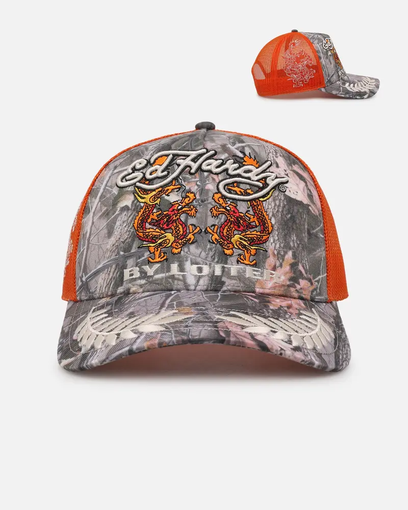 Ed Hardy X Loiter Trucker Snapback Real Tree Camo 1