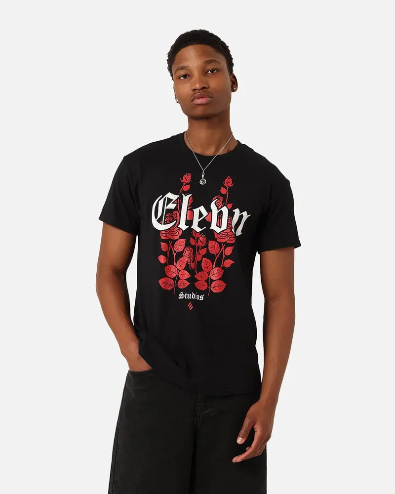 Elevn Clothing Co Rose Bunch T-Shirt Black 1