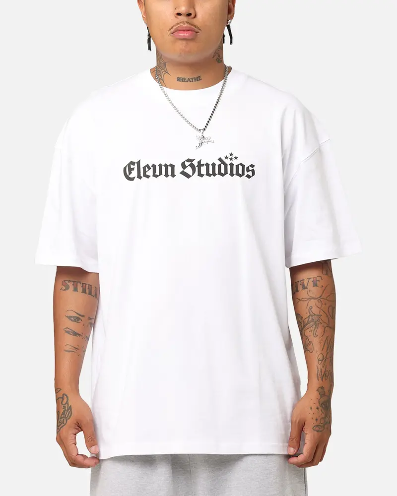 Elevn Clothing Co Triple Star T-Shirt White 1