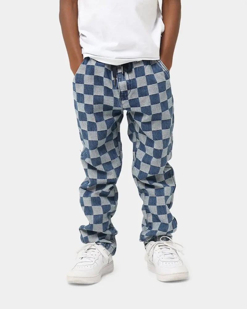 En Es Kids Kid's 90'S Checkerboard Pants Blue Check 1