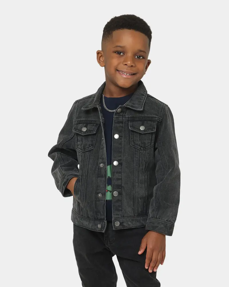 En Es Kids' Realist Denim Jacket Black Wash 1