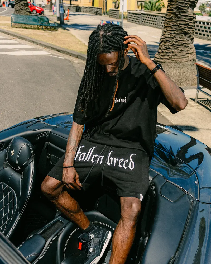 Fallen Breed Logo Sweat Shorts Black 1