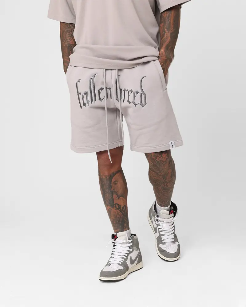 Fallen Breed Logo Sweat Shorts Light Grey 1
