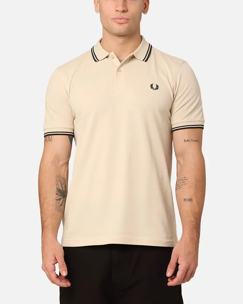 Fred Perry Back Graphic Polo Shirt Oatmeal 1