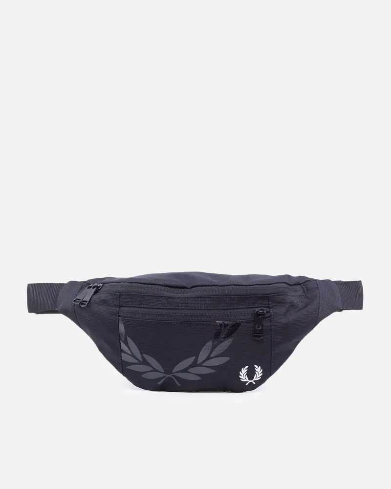 Fred Perry Printed Laurel Wreath Ripstop Waist Bag Black 1