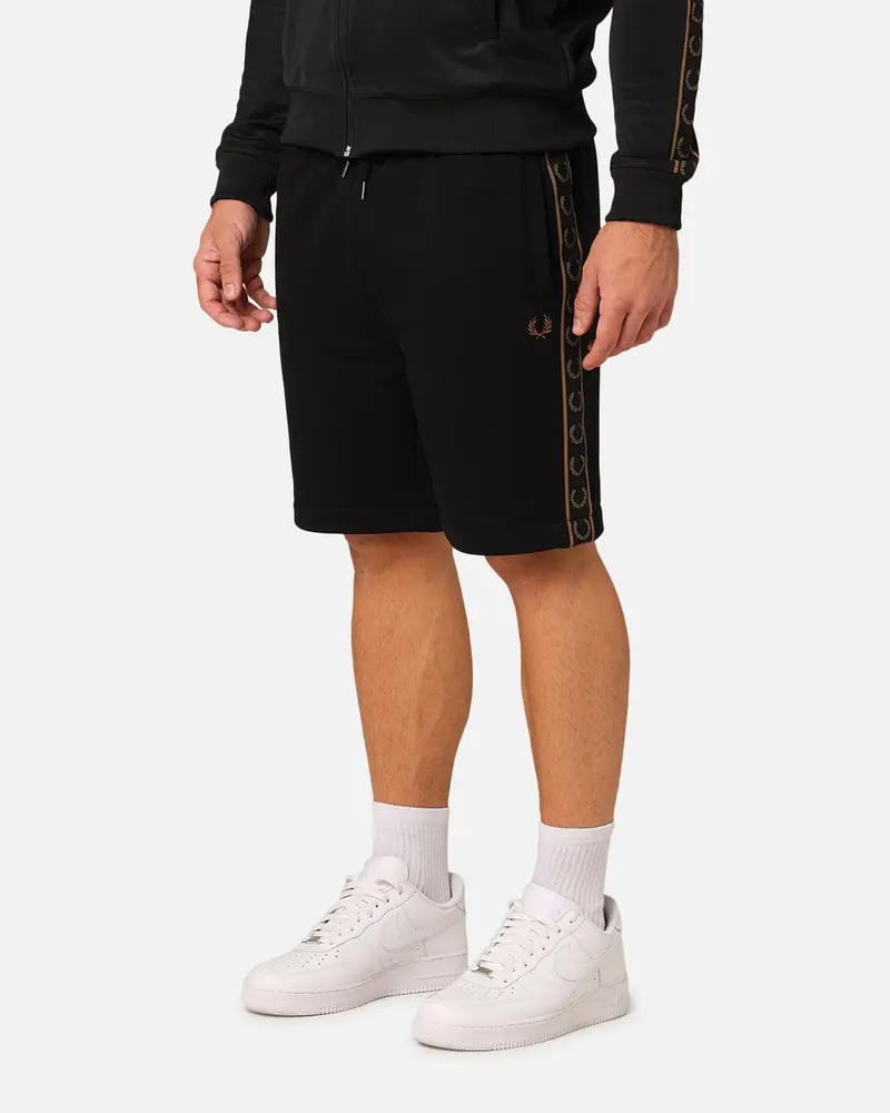 Fred Perry Taped Sweat Shorts Black/Stone 1