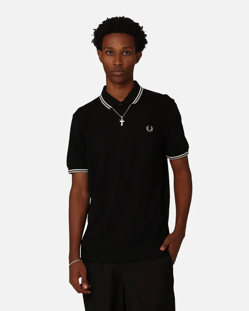 Fred Perry Twin Tipped Polo Shirt Black/Ecru 1