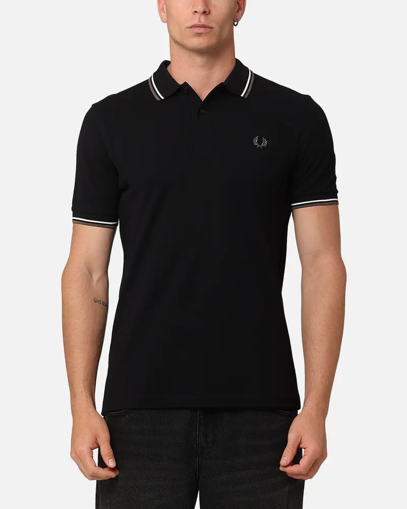 Fred Perry Twin Tipped Polo Shirt Black/Ecru 1