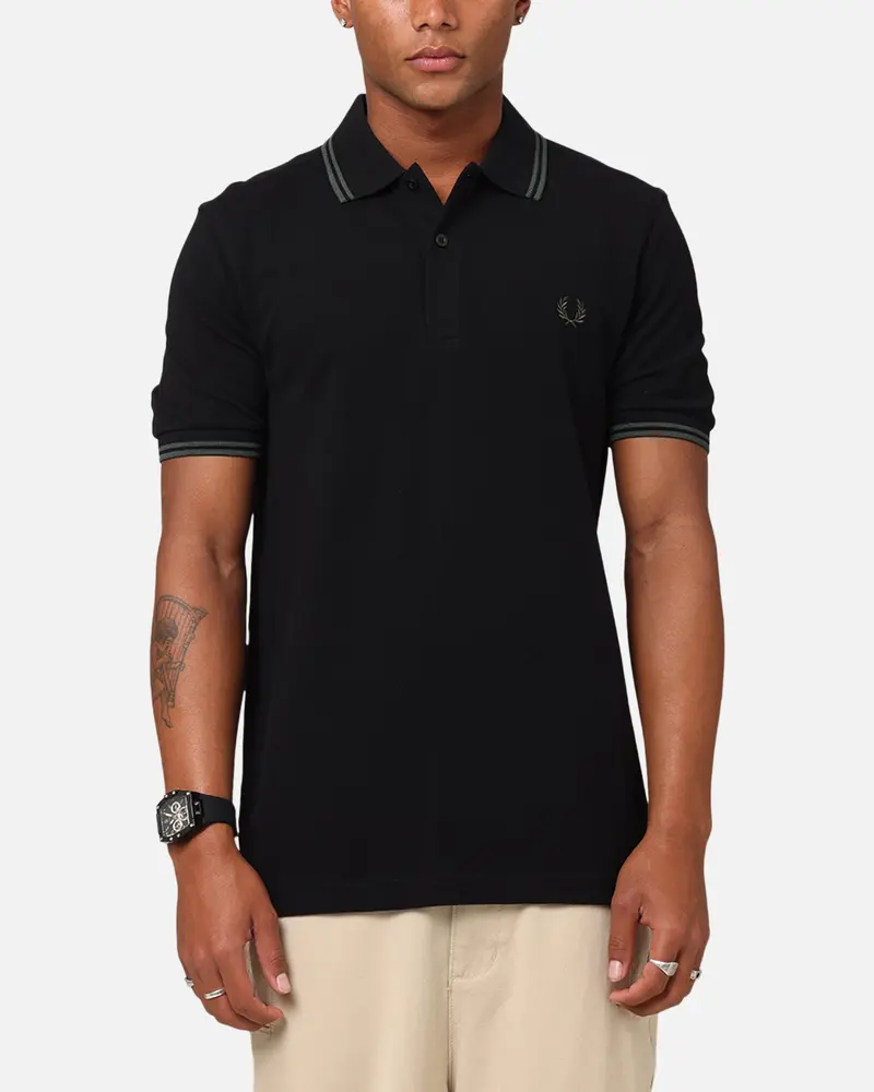 Fred Perry Twin Tipped Polo Shirt Black/Green 1
